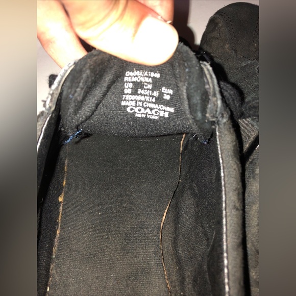 Coach New York Remonna Shoes Women’s Size 9 B Sneakers Lace Up Canvas Black - Picture 6 of 12